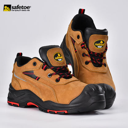 Safetoe Nubuck Leather Safety Shoes With Overcap