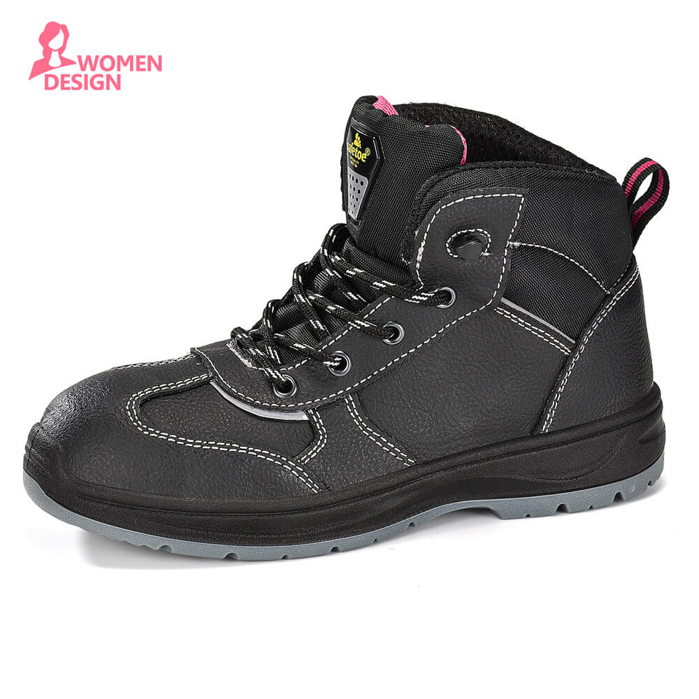 Black leather work outlet boots womens